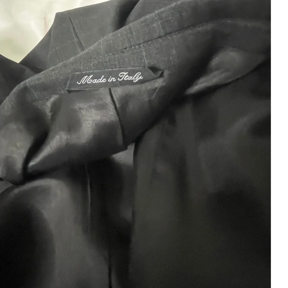 Chiavari Suit Mens 48R/42w Charcoal windowpane 100%‎ Wool 2 Button Made in Italy - Picture 7 of 10